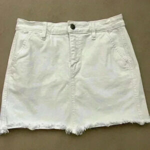 Kancan White Denim Skirt Large Pocket Denim Skirt : S